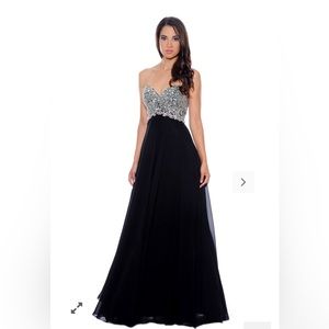 Sweetheart Beaded Bodice Evening Gown